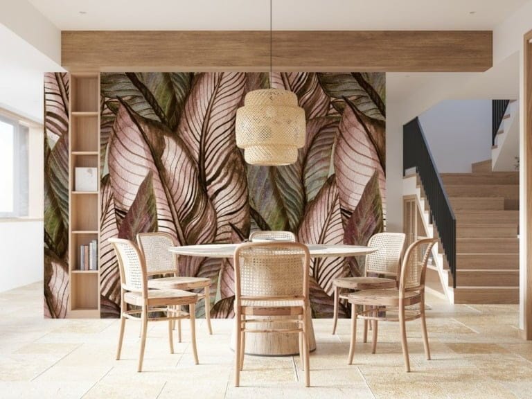 Fototapeta z liśćmi bananowca Duże Liście w Odcieniach Brązu - główne zdjęcie produktu