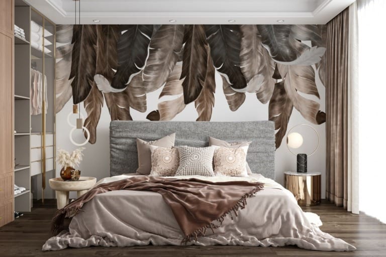 Fototapeta z ciemnymi długimi liśćmi Liście Bananowca w Brązach - główne zdjęcie produktu