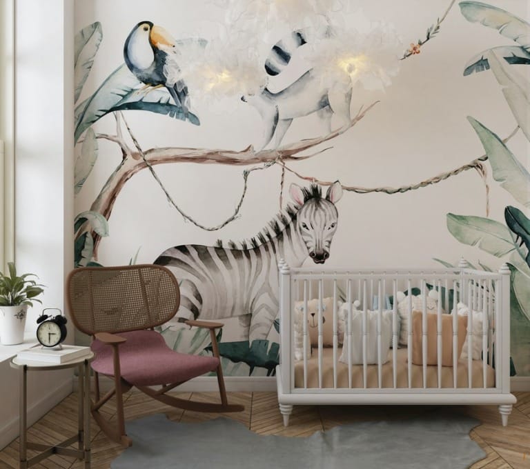 Fototapeta z dzikimi zwierzętami Mała Zebra do pokoju dziecięcego - główne zdjęcie produktu