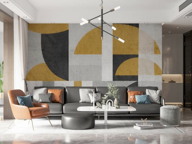 Fototapeta z geometrycznym wzorem Prostokąty i Półkola - główne zdjęcie produktu