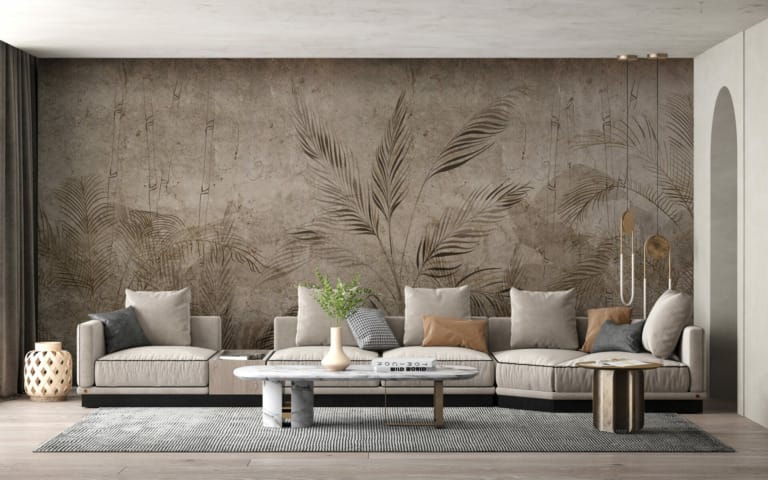 Fototapeta w ciemnych barwach Wiotkie Listki Na Ciemnym Tle - główne zdjęcie produktu