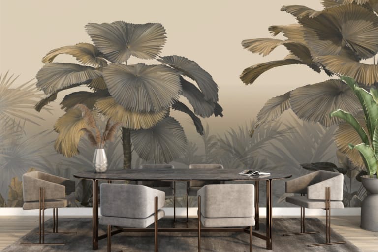 Fototapeta z motywem egzotycznej dżungli Drzewa Tropikalne 3D - główne zdjęcie produktu