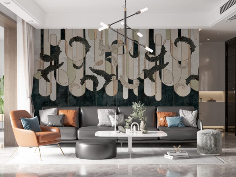 Fototapeta z wzorem 3D i motywem roślinnym Spływające Po Ścianie - główne zdjęcie produktu