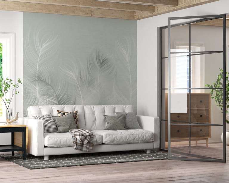 Fototapeta w stalowych, chłodnych odcieniach w stylu skandynawskim Lekkość Piór - główne zdjęcie produktu