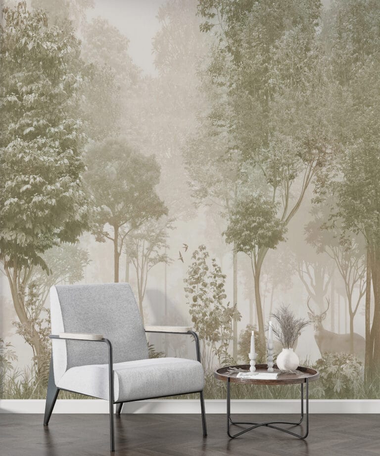 Fototapeta w jasnej zieleni Leśny Krajobraz - główne zdjęcie produktu