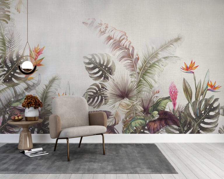 Fototapeta na szarym tle Rajski Ogród - główne zdjęcie produktu