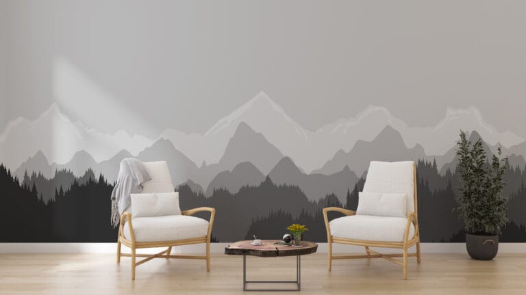 Fototapeta w formacie 3D i nowoczesnych odcieniach Góry w Szarościach - główne zdjęcie produktu