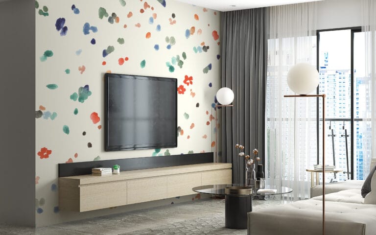 Fototapeta abstrakcyjna w żywych kolorach uatrakcyjni każde wnętrze Malowane Kropki - główne zdjęcie produktu