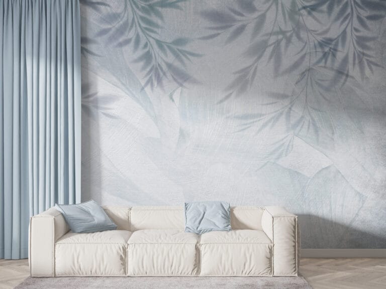 Fototapeta przedstawiająca cień drzewa na ścianie budynku, wspomnienie upalnego lata w Cieniu - główne zdjęcie produktu