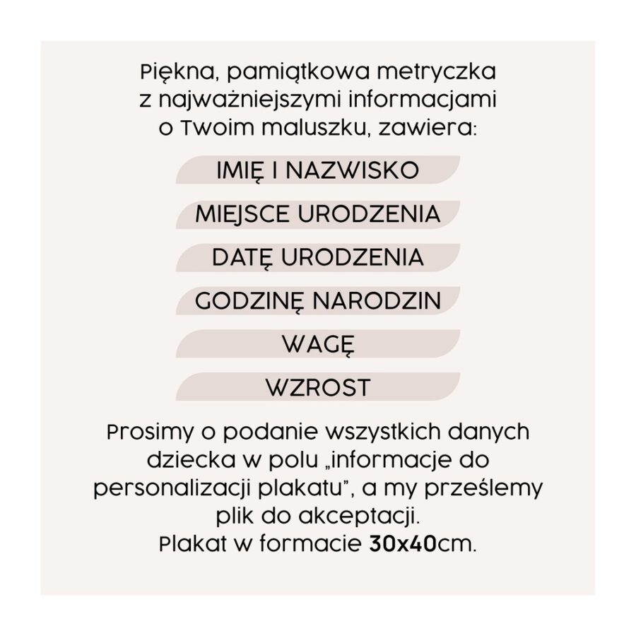 Metryczka Dziecka Maleństwo - obrazek 2