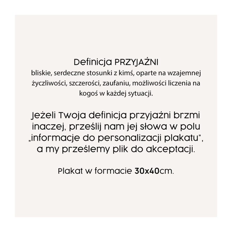 Plakat Definicja Przyjaźni - obrazek 2
