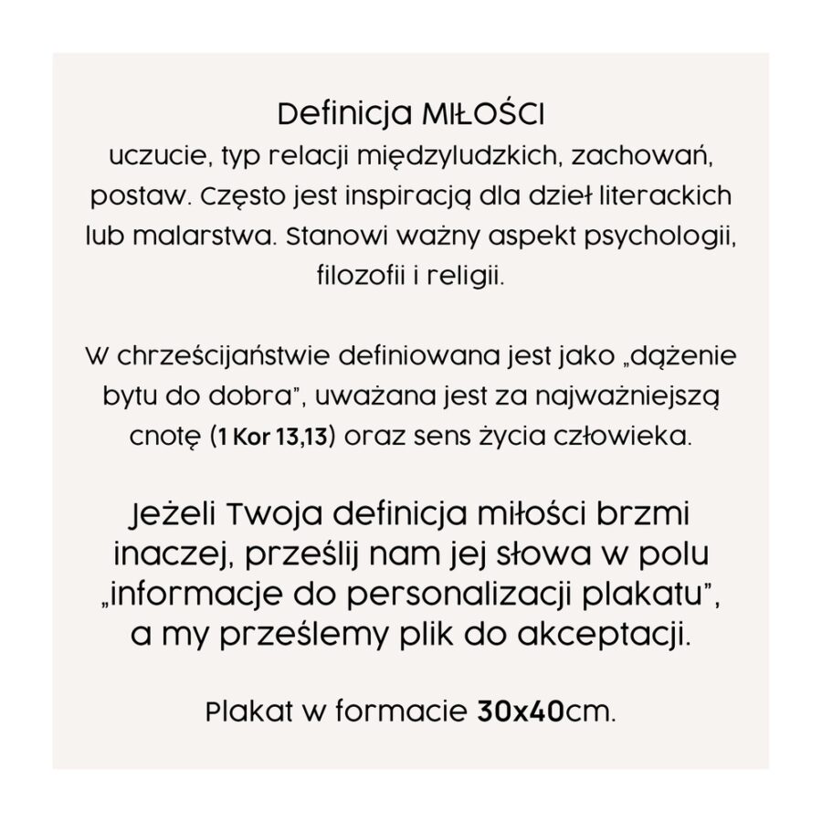 Plakat Definicja Miłości - obrazek 2