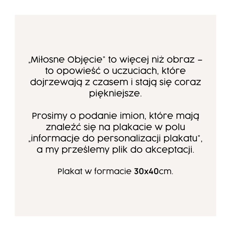 Plakat Miłosne Objęcie - obrazek 2