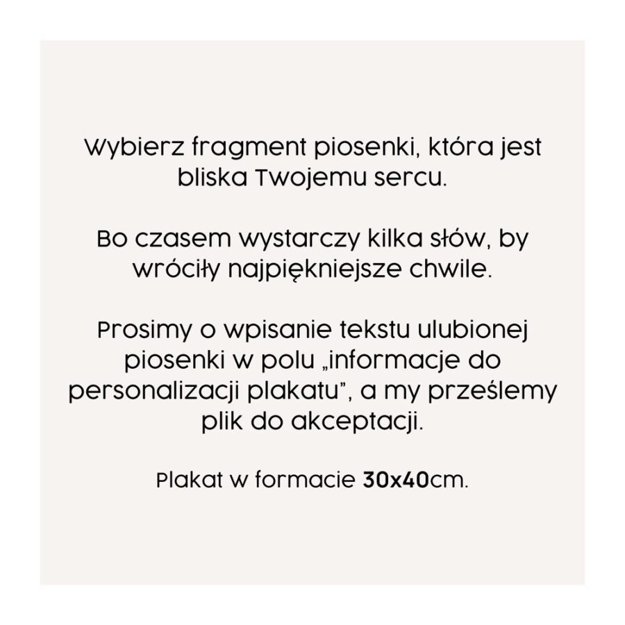 Plakat Tekst Piosenki - obrazek 2
