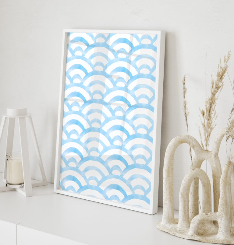 Plakat Fale Japandi