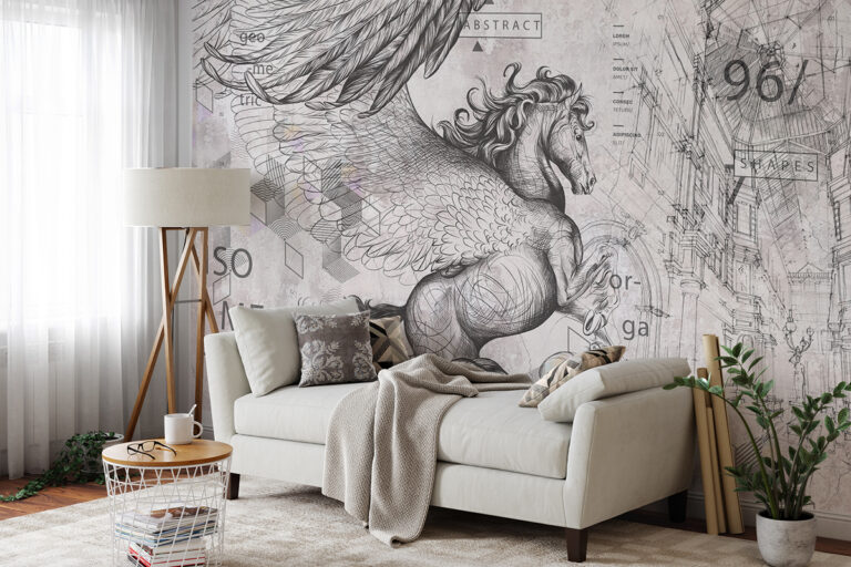 Pegaz szkic architektoniczny fototapeta