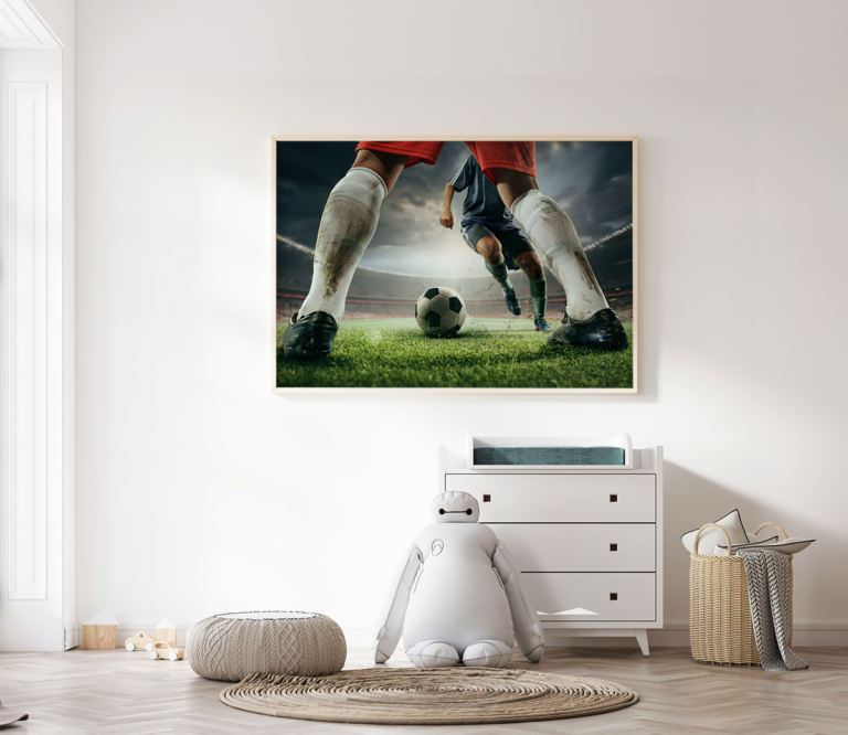 Piłka nożna na stadionie do pokoju dziecięcego plakat