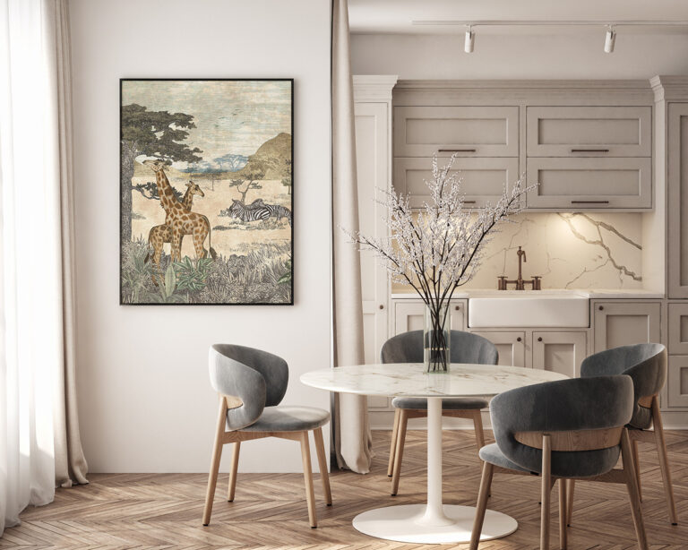 Plakat Afrykańska Sawanna ze Zwierzętami Safari