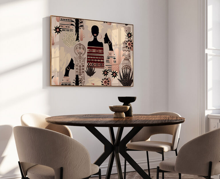 Plakat Afrykańskie Kobiety i Etniczne Wzory Boho