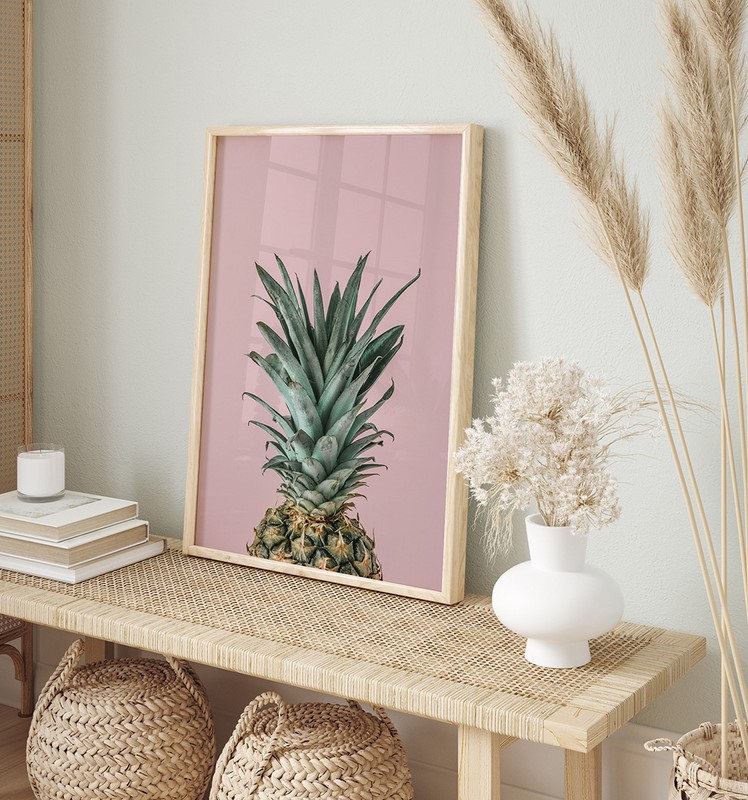 Plakat Ananas Na Różowym Tle
