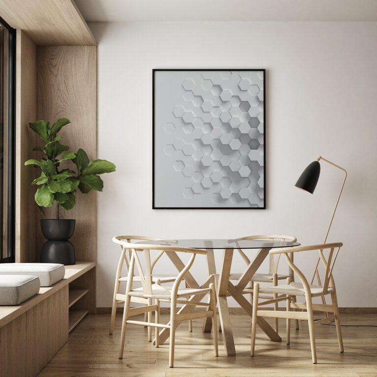 Plakat Heksagony 3D
