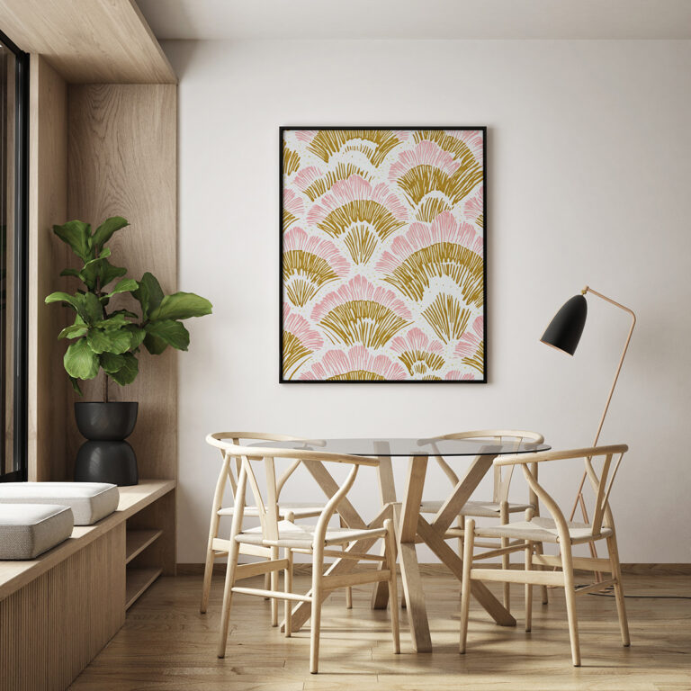 Plakat Różowe Wachlarze Art Déco