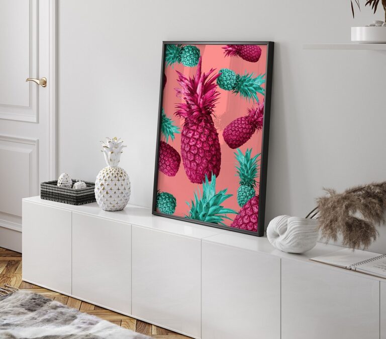 Plakat Tropikalny Ananasowy Wzór