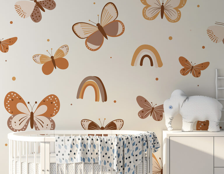 fototapeta Tęczowe Motyle Boho