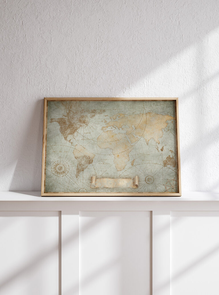 plakat_Mapa Świata Retro