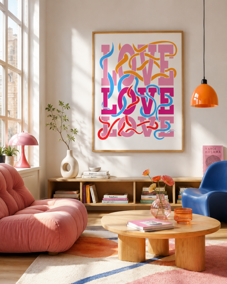 LOVE – Kolorowa Typografia Nowoczesna Plakat