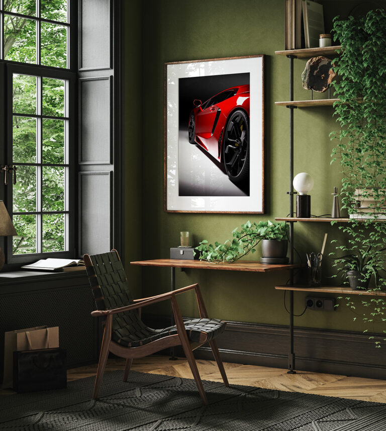 Czerwony Supercar – Nowoczesny Samochód Sportowy Plakat