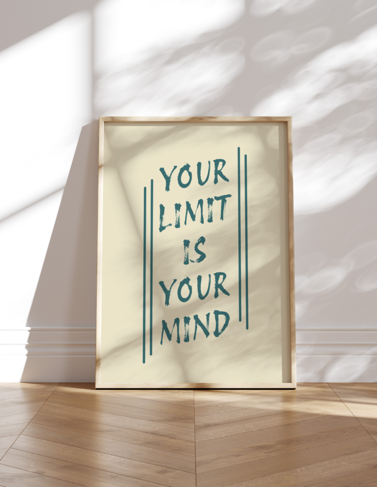Your Limit Is Your Mind – minimalistyczny plakat motywacyjny Plakat
