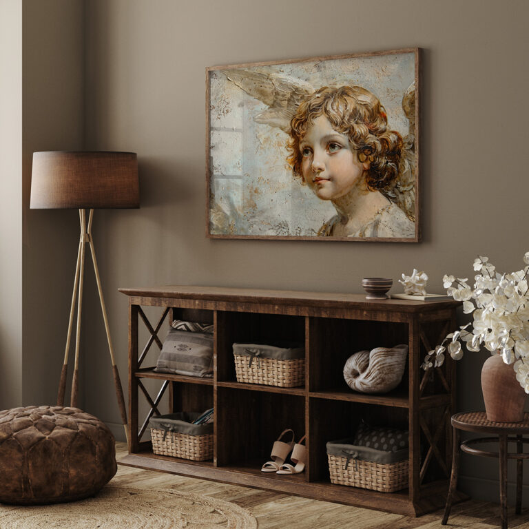 Portret Anioła – Vintage Kobieta w Klasycznym Stylu Plakat