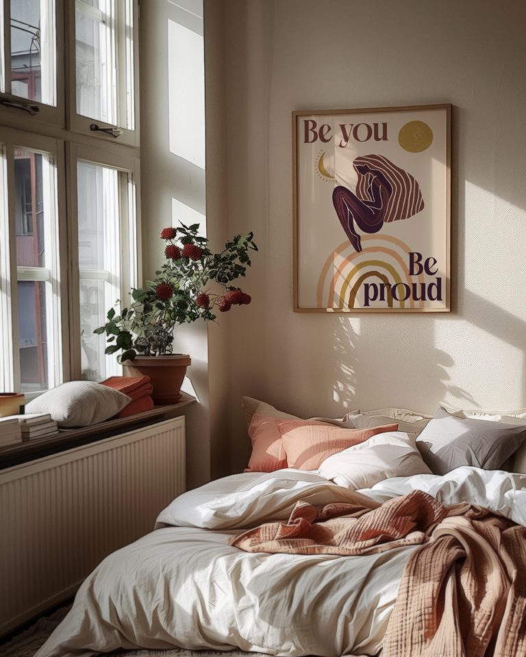 Be You Be Proud – Kobieta w Abstrakcyjnej Kompozycji Plakat