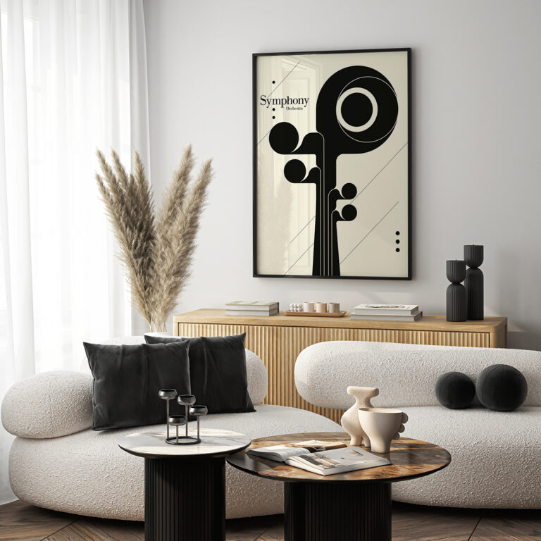 Symphony Orchestra – Abstrakcyjny Klucz Wiolinowy Bauhaus Plakat