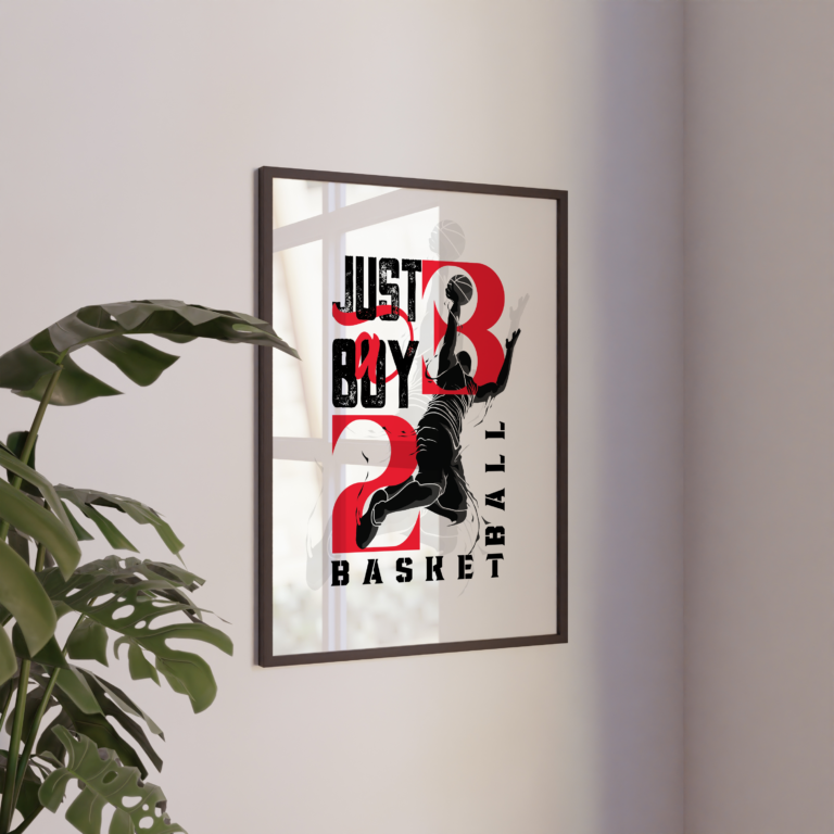 Just Boy Basketball – Basketball – Koszykówka – Sportowa Dekoracja z Koszykarzem Plakat