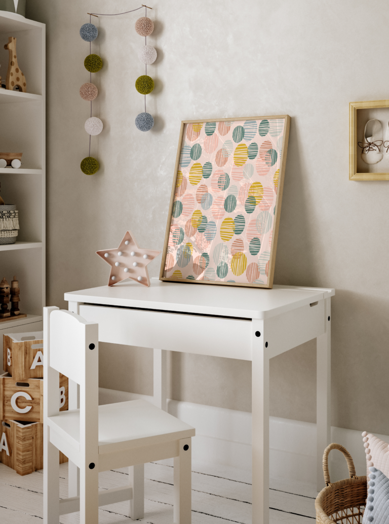 Pastelowe Kropki w Paski Plakat