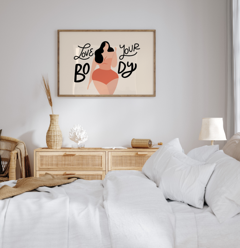 Love Your Body – Kobieta w Kobiecej Sylwetce Plakat