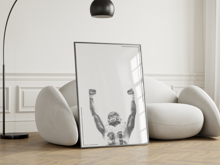 Basketball Player – koszykarz z uniesionymi rękami Plakat