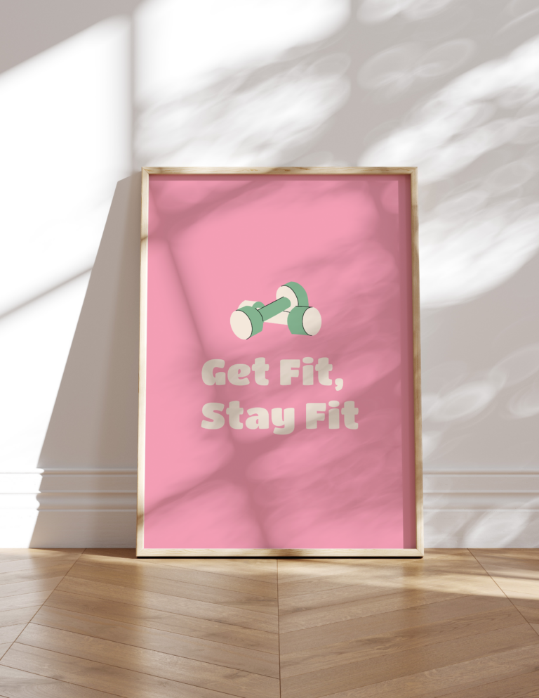 Get Fit, Stay Fit – hantle i motywacja do ćwiczeń Plakat