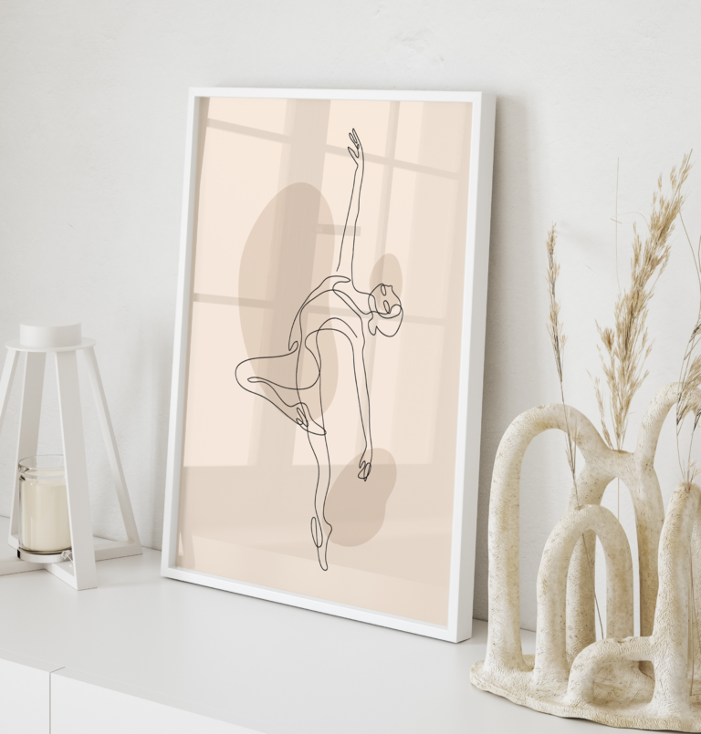 Tancerka – Minimalistyczna Line Art Plakat