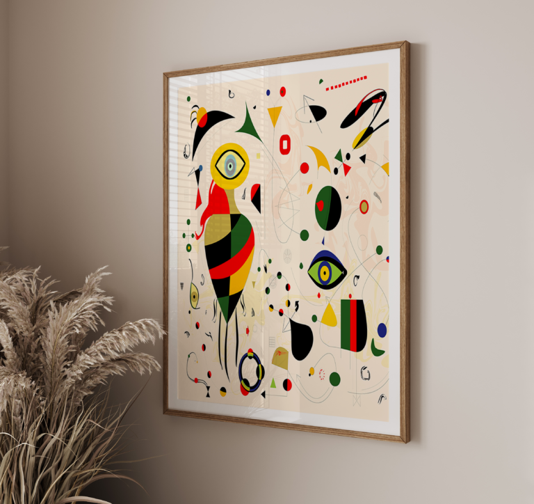 Abstrakcyjna Kompozycja Geometryczna – Kolorowa Sztuka Retro Plakat