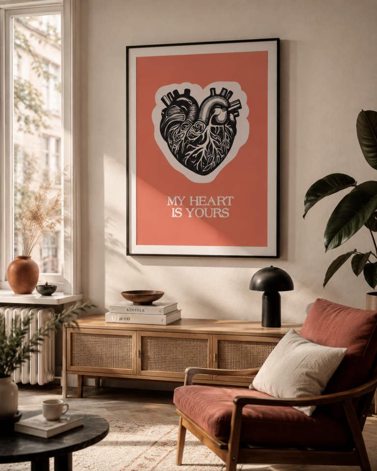 My Heart Is Yours z Anatomicznym Sercem Plakat