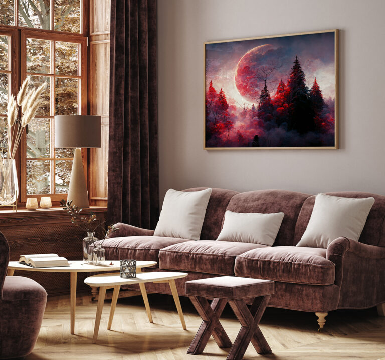 Czerwona Planeta nad Mrocznym Lasem Plakat