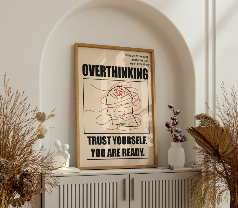 Overthinking – Trust Yourself, You Are Ready – minimalistyczny plakat motywacyjny Plakat