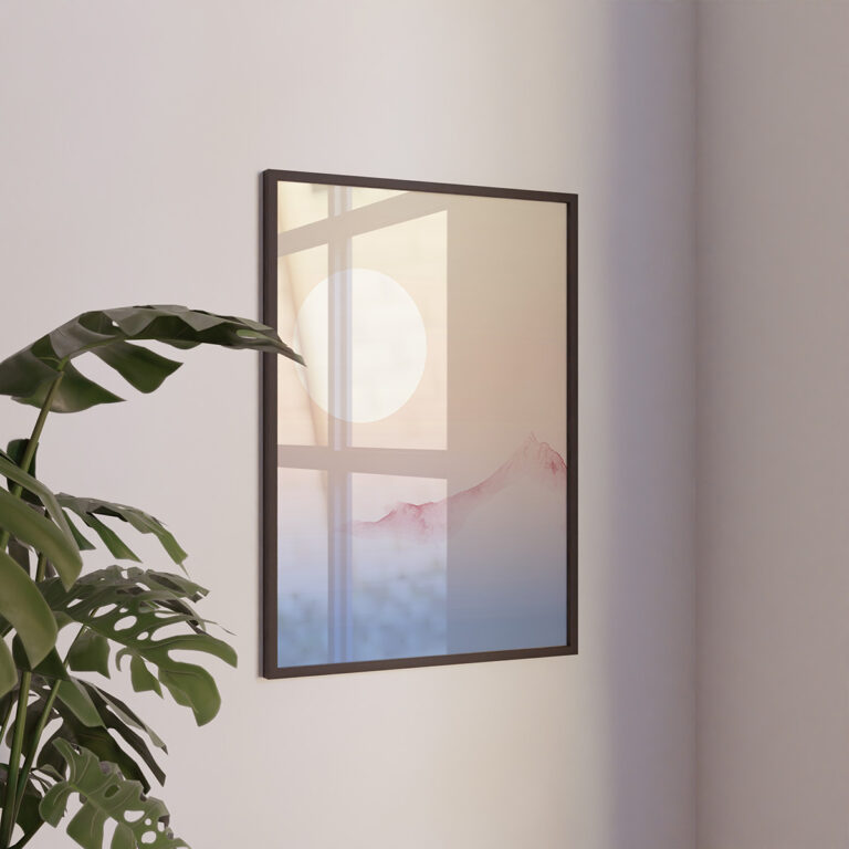 Wschód słońca nad pastelowymi górami Plakat