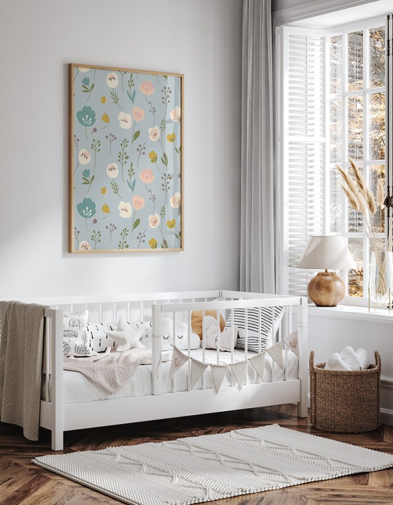 Delikatne kwiaty w pastelowych kolorach Plakat