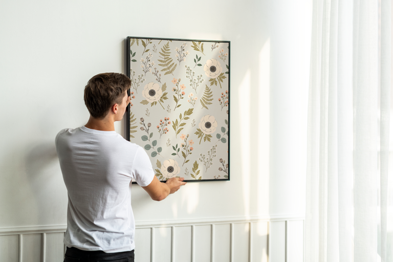 Kwiatowa łąka w pastelowych kolorach Plakat