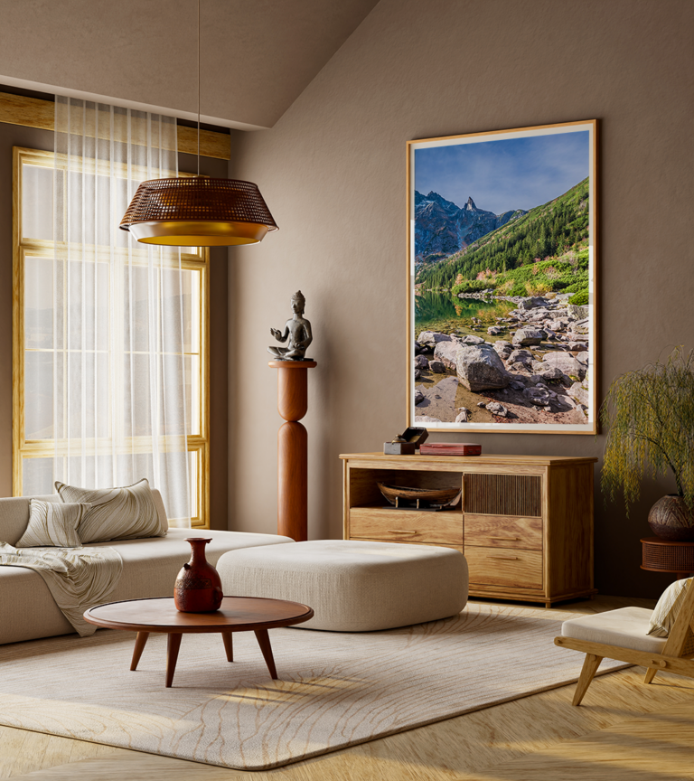Tatry – turkusowe jezioro u podnóża skalistych szczytów Plakat
